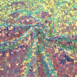 Opulence Stretch Mesh Sequin Polyester Fabric - Iridescent Opal, 58/60" Width (1 Yard)