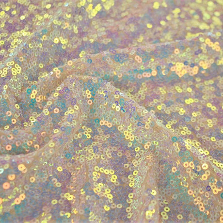 Opulence Stretch Mesh Sequin Polyester Fabric - Iridescent Opal, 58/60" Width (1 Yard)