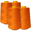 Paquete de 4 carretes de 6000 yardas de hilo de coser naranja, total 24,000 yardas, todo uso