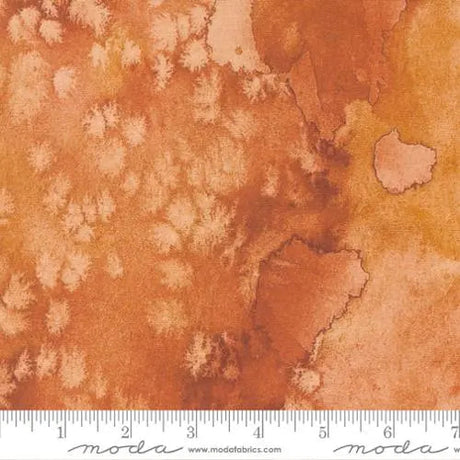 Cotton Print Orange Red Ochre Flow Basics Fabric