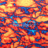 Infrared Poly Spandex Fabric - Blue Lime, Orange Turquoise, Marble Print, 58/60" Width (1 Yard)