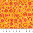 Cotton Print Orange on Yellow Bubble Celebration Fabric 44/45