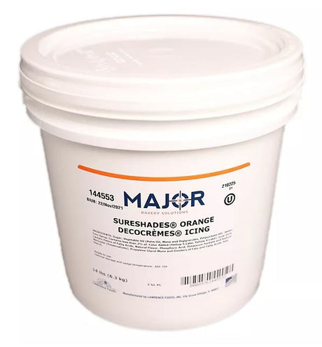 Major Homestyle Icing ORANGE 1 lb. Ready to Use Buttercreme Bakery Solutions DecoCremes
