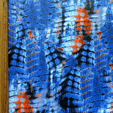 Swim Knit Poly Spandex Orange Blue Gator Print