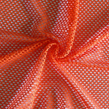 Orange Diamond Poly Spandex Mesh Fabric