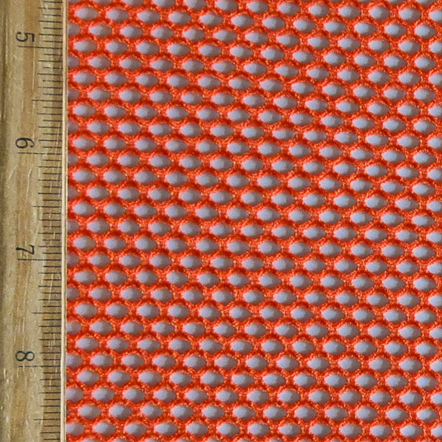 Orange Diamond Poly Spandex Mesh Fabric