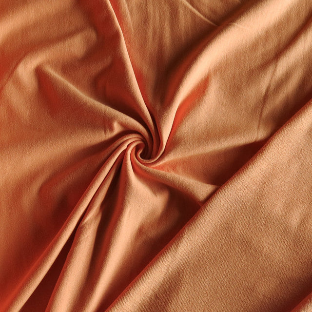 Cotton Lycra French Terry Knit Fabric Orange Slice
