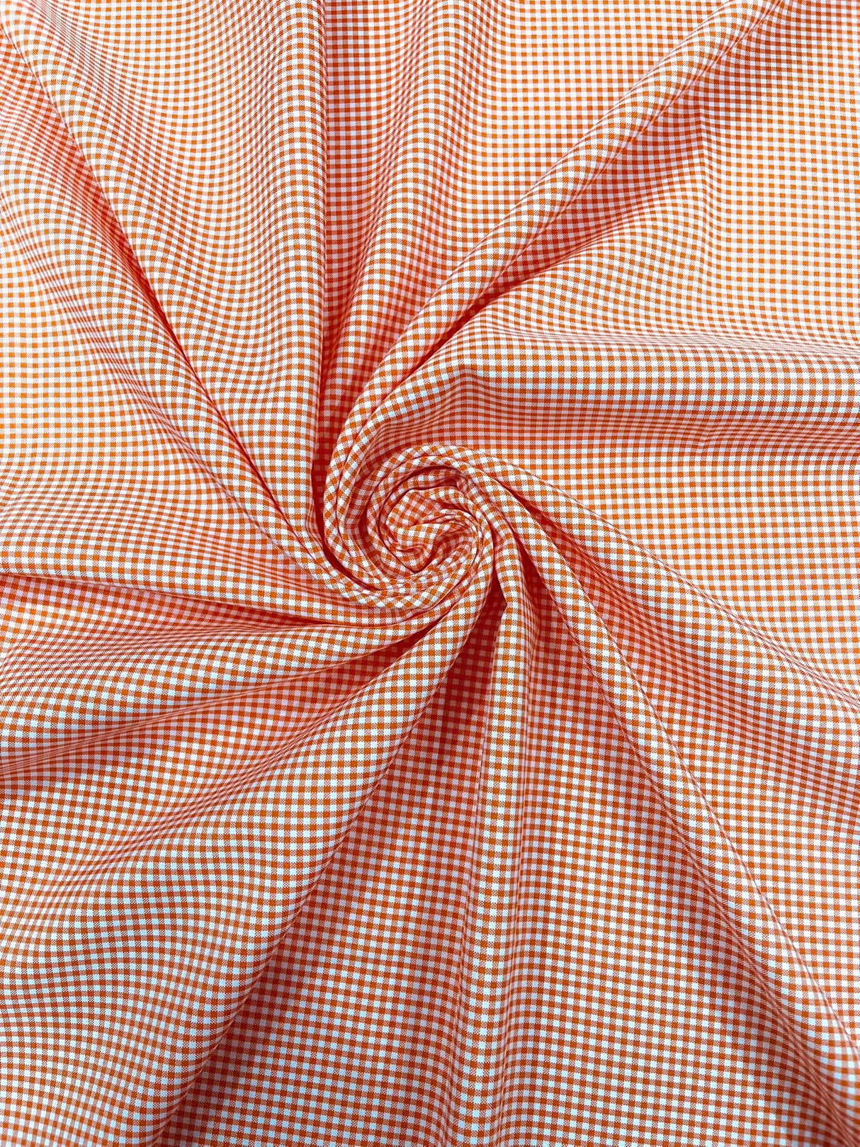 Gingham 1/8 Squares Polyester Poplin Fabric - Checkered Gingham, 60" Width (1 Yard)
