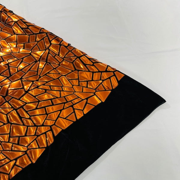 Stretch Velvet Metallic Foil Fabric