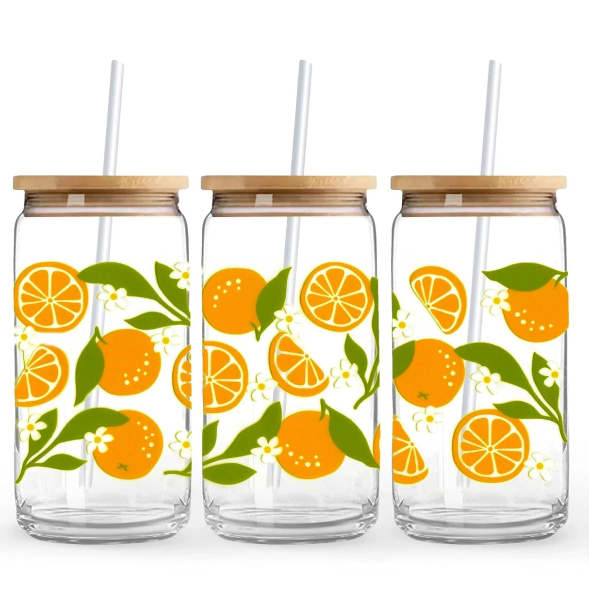 UV DTF Wrap - Orange & Leaves (9.7" x 4.3")