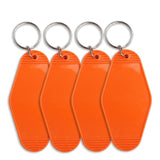 Retro Motel Keychain with Silver Ring - Orange (4 per Set)