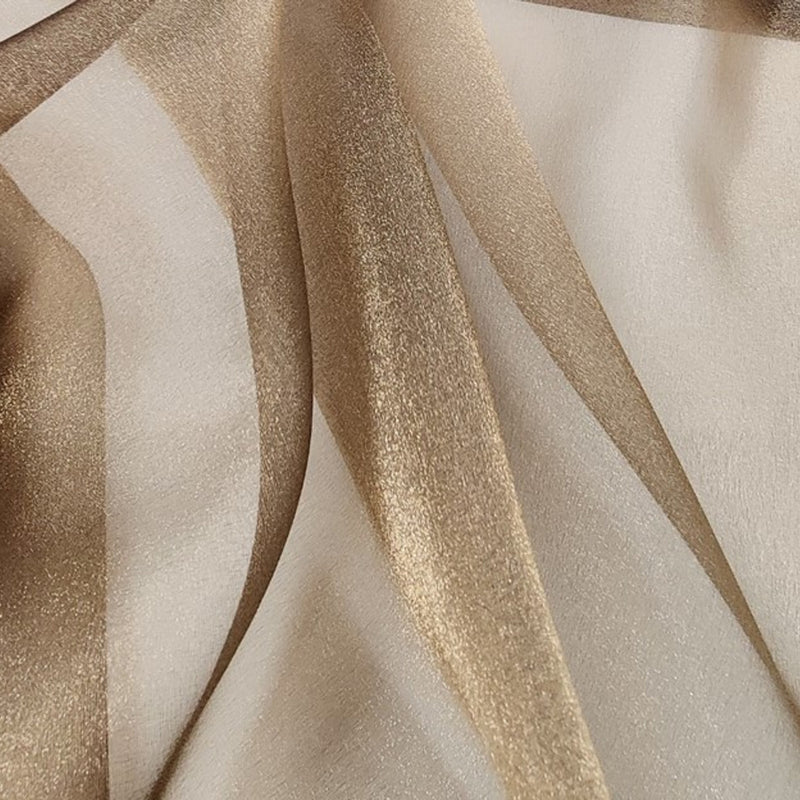 1 Yard Organdy Gold Sheer Fabric 58/60" Wide, 100% Polyester Lightweight