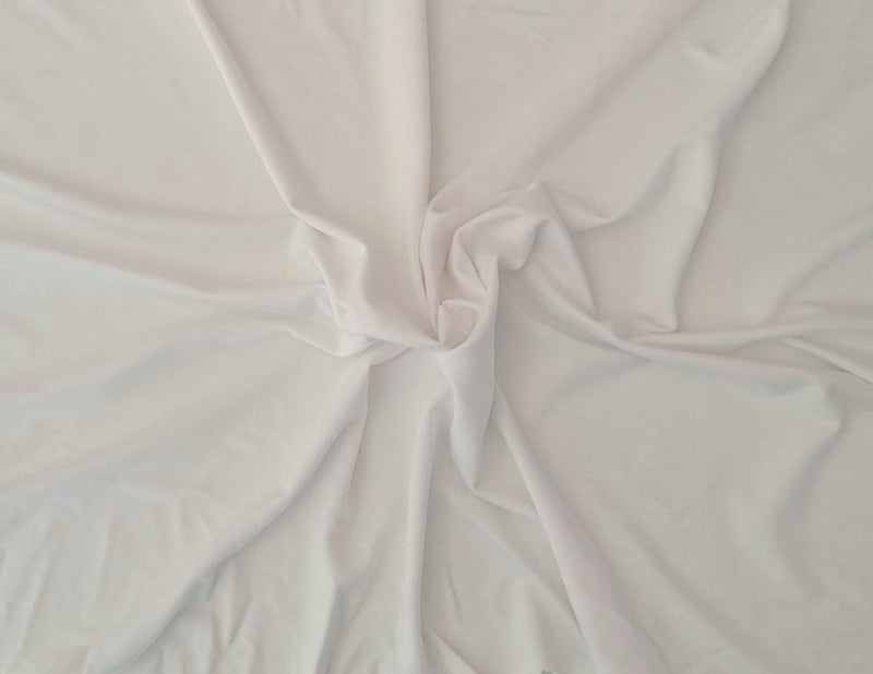 1 Yard White Organic Siro Bamboo Spandex Jersey Knit Fabric For Dresses Loungewear Baby Apparel 60 Inch Wide