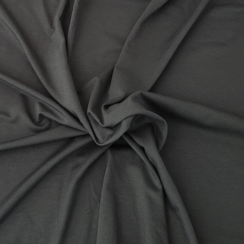 1 Yard Charcoal Organic Siro Bamboo Spandex Jersey Knit Fabric 60 Inch Width