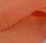 Organza Jacquard WG05016 Swirl Peach Polyester Fabric - Swirl Peach, 57/58" Width (1 Yard)