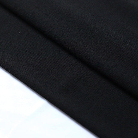 ITY Interlock Twist Yarn Polyester Spandex Fabric - Black, White, Solid, 58-60" Width (1 Yard)