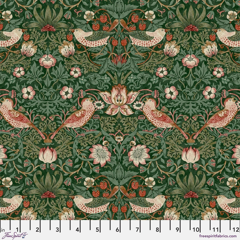 Quilting Cotton Original Morris Strawberry Thief Green