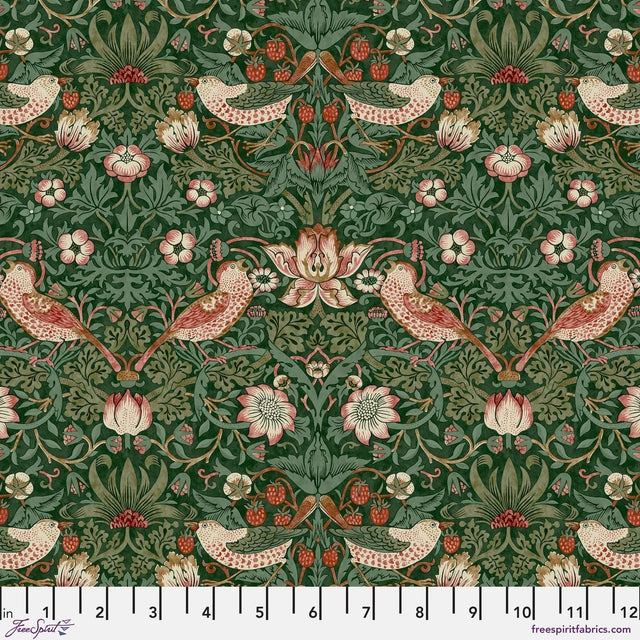 Quilting Cotton Original Morris Strawberry Thief Green