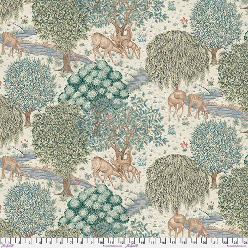 Quilting Cotton The Brook Cream Cotswold Holiday Collection William Morris