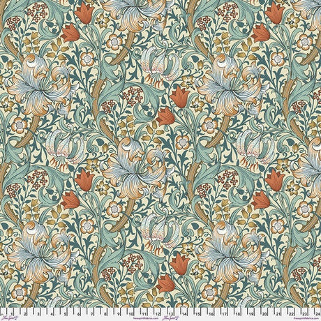 Wide Quilt Backing Golden Lily Autumn William Morris