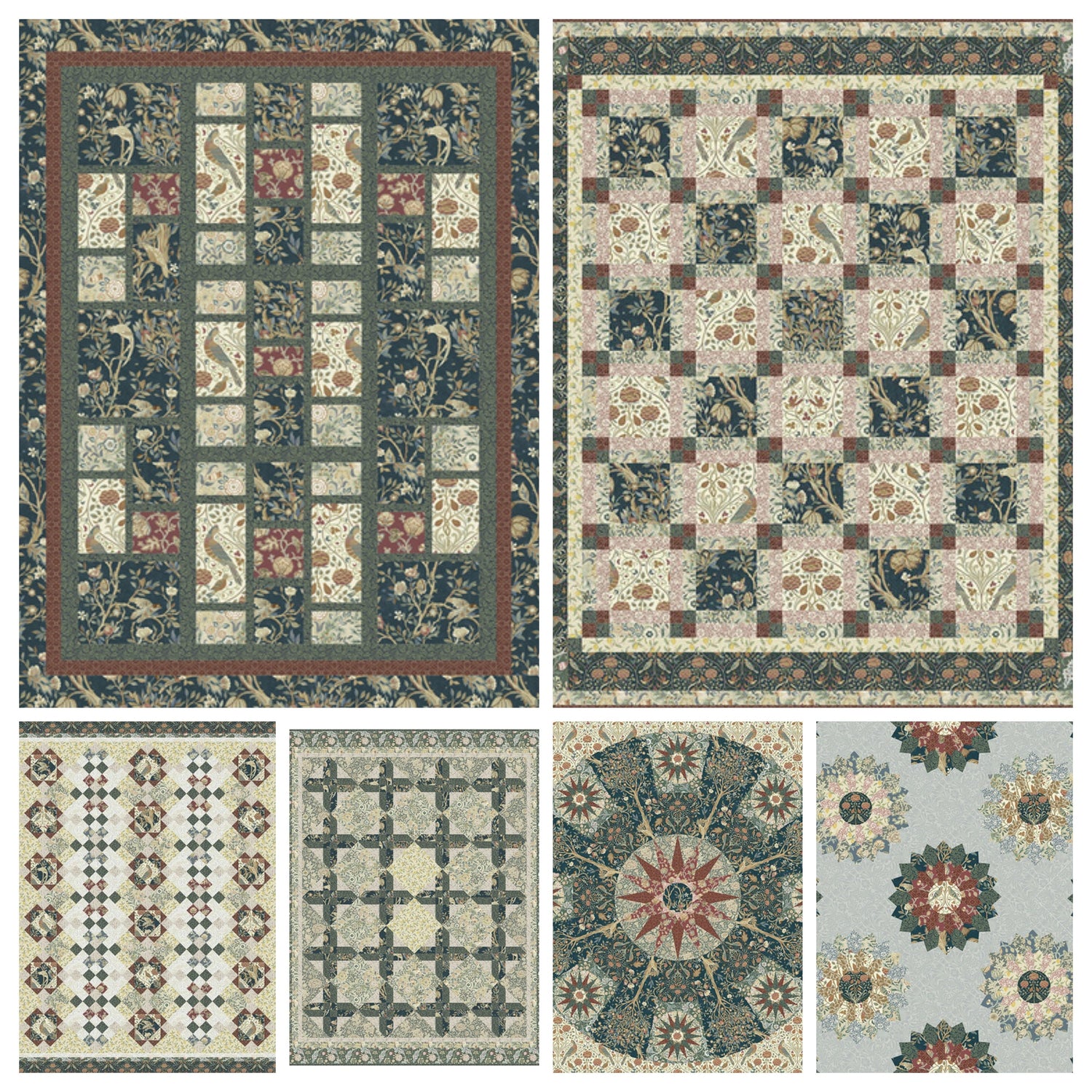 Quilting Cotton Orkney Collection William Morris Floral 100% Cotton