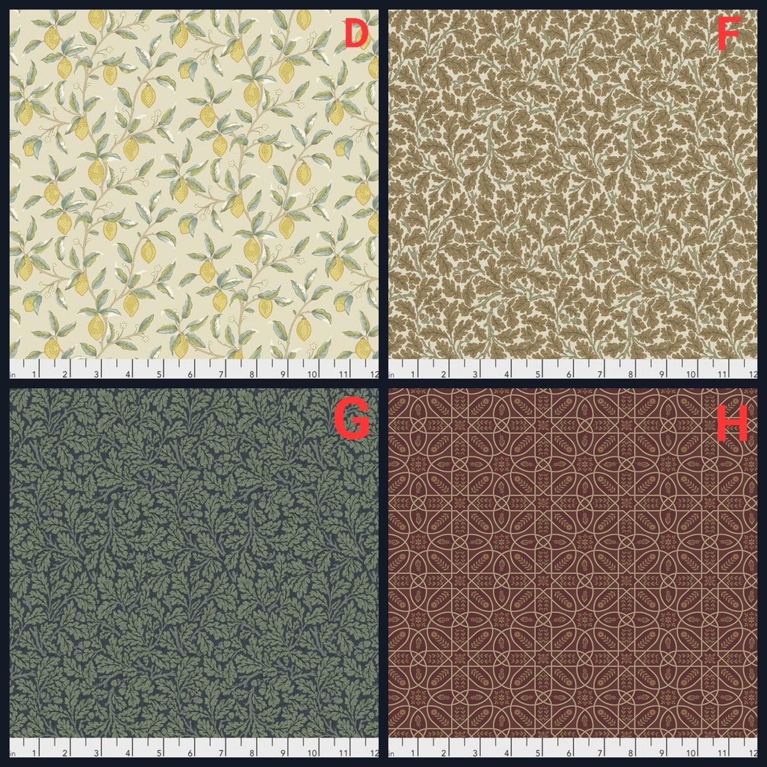 Quilting Cotton Orkney Collection William Morris Floral 100% Cotton