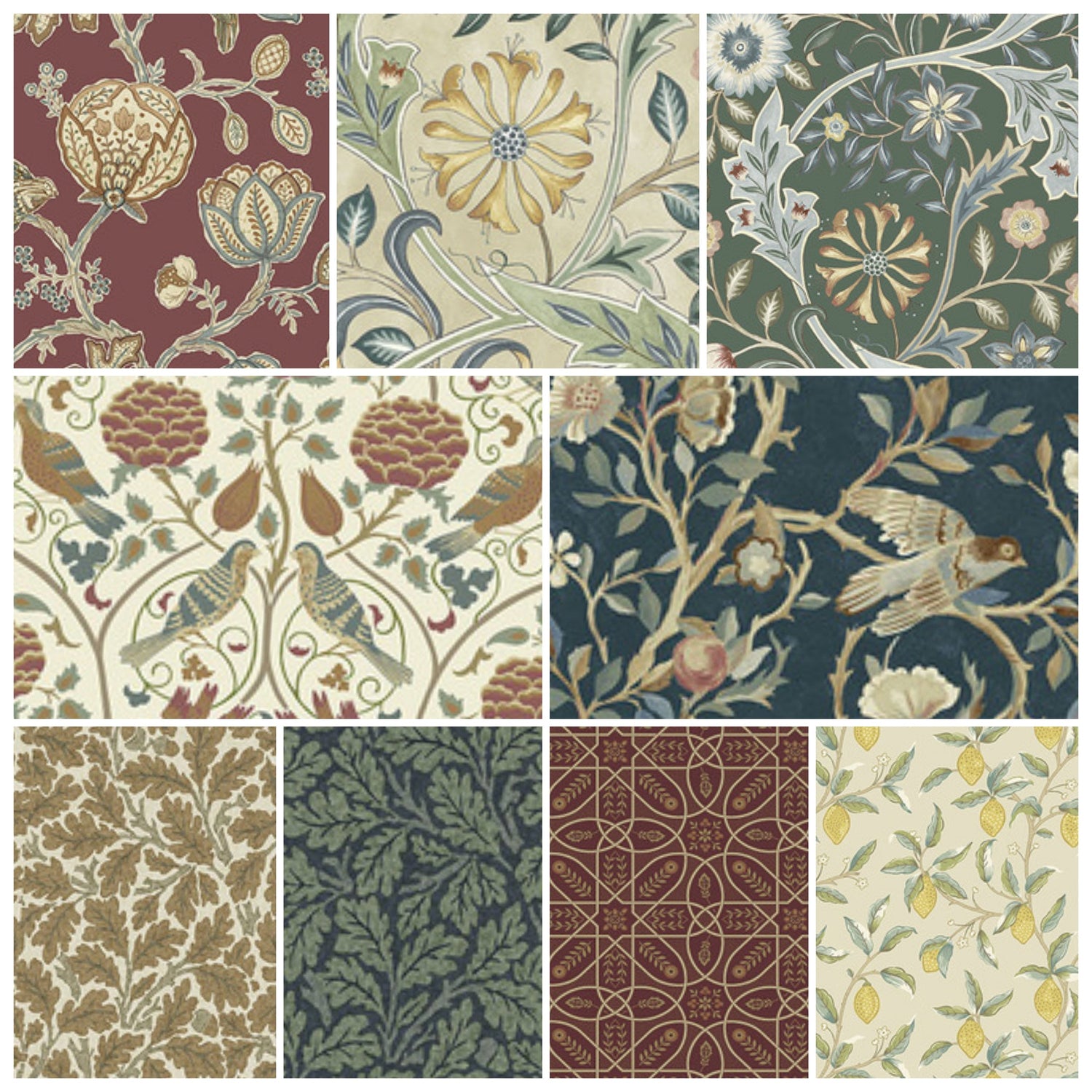 Quilting Cotton Orkney Collection William Morris Floral 100% Cotton