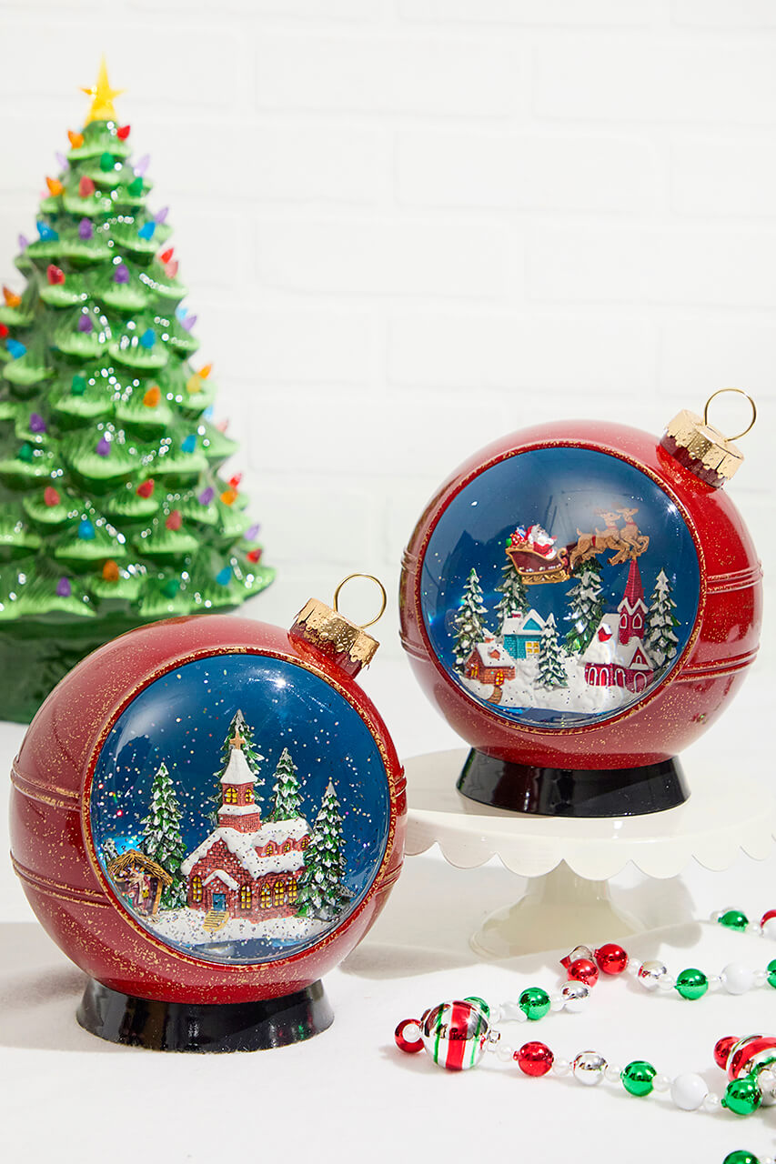 8" Lighted Musical Spinning Water Globe