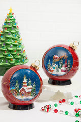 8" Lighted Musical Spinning Water Globe