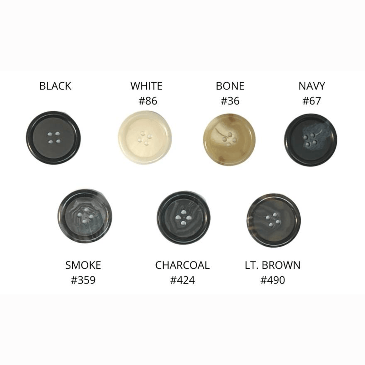 Regent Overcoat Buttons Ligne 45 Button - Black, L45