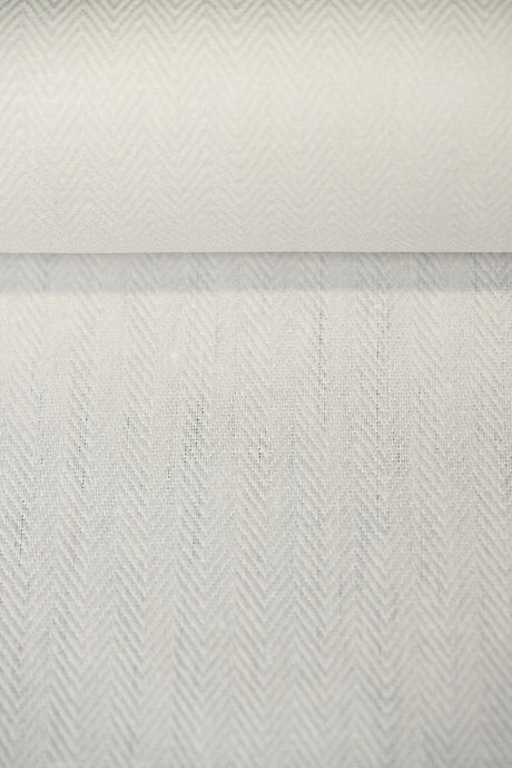 Linen Herringbone Fabric Ivory