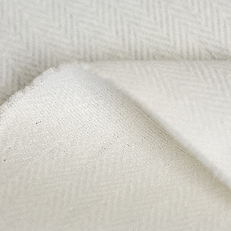 Linen Herringbone Fabric Ivory