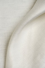 Linen Herringbone Fabric Ivory