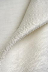 Linen Herringbone Fabric Ivory