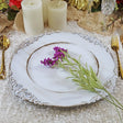 Baroque Acrylic Charger Plate 13" White Washed Gold Embossed