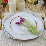 Baroque Acrylic Charger Plate 13" White Washed Gold Embossed
