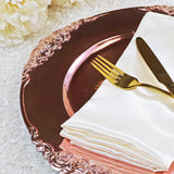 Acrylic Charger Plate 13" Rose Pink Embossed Baroque