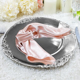 Silver Embossed Baroque Acrylic Charger Plates 13in