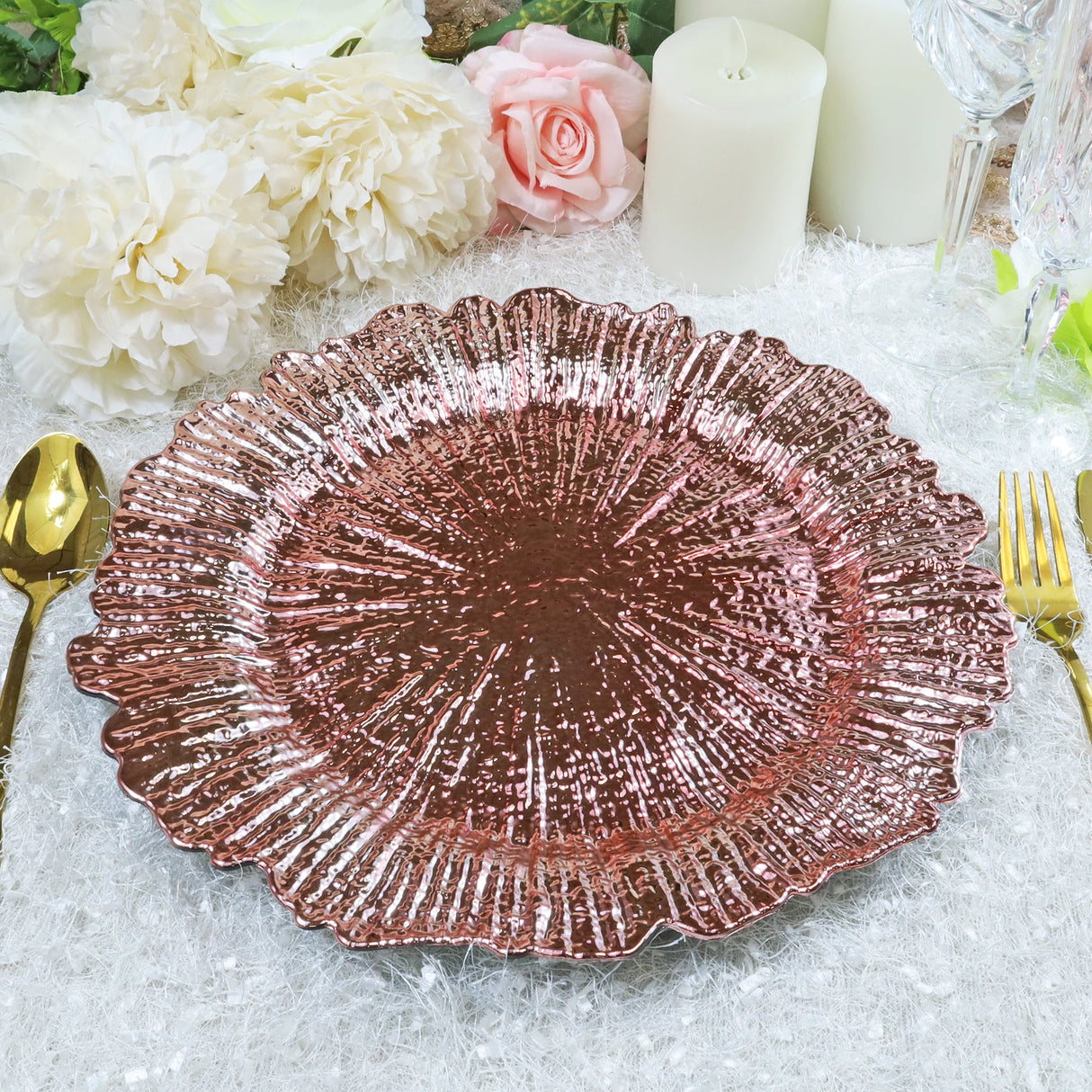 Rose Pink Acrylic Charger Plate 13 Inch