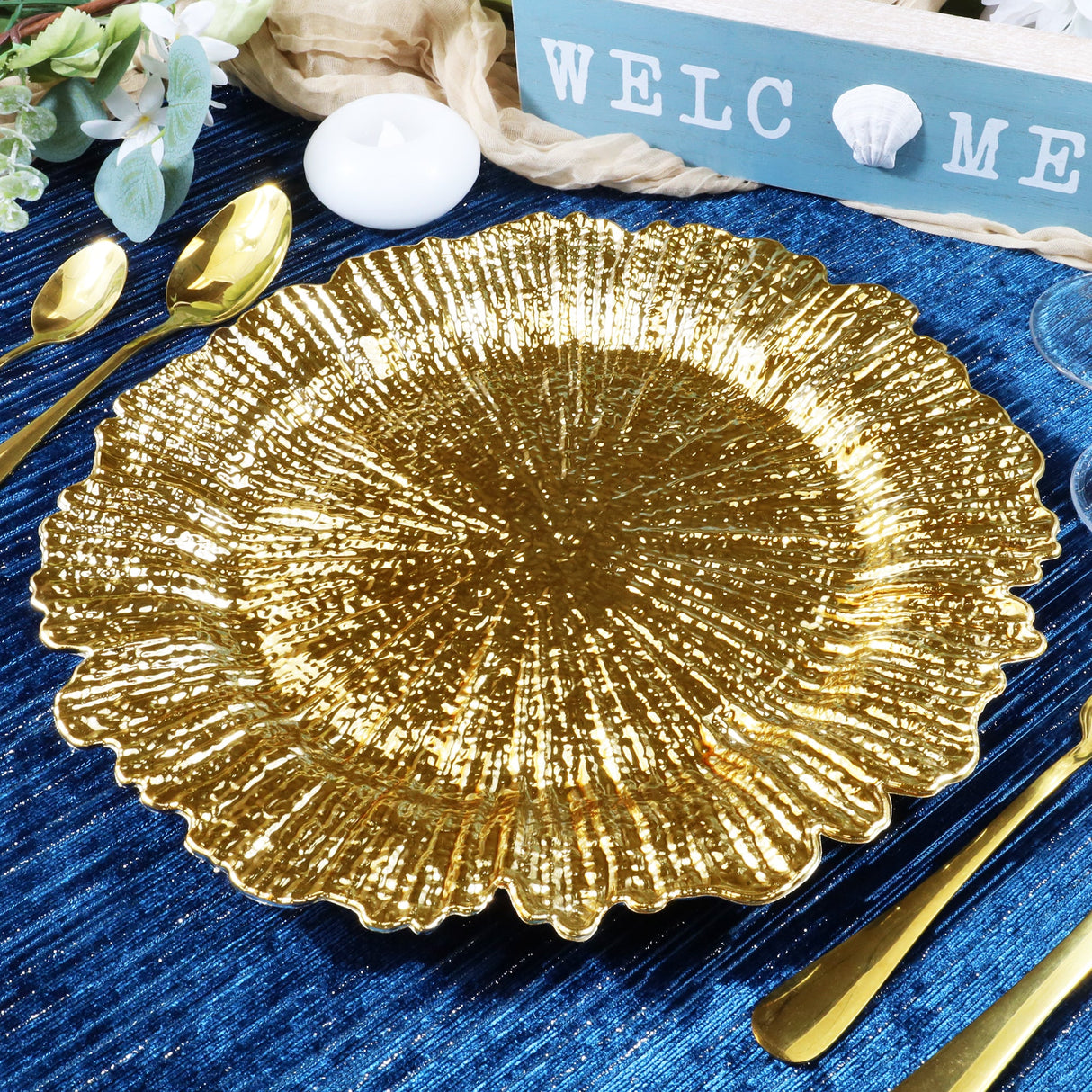 Gold Reef Acrylic Charger Plate 13 Inch