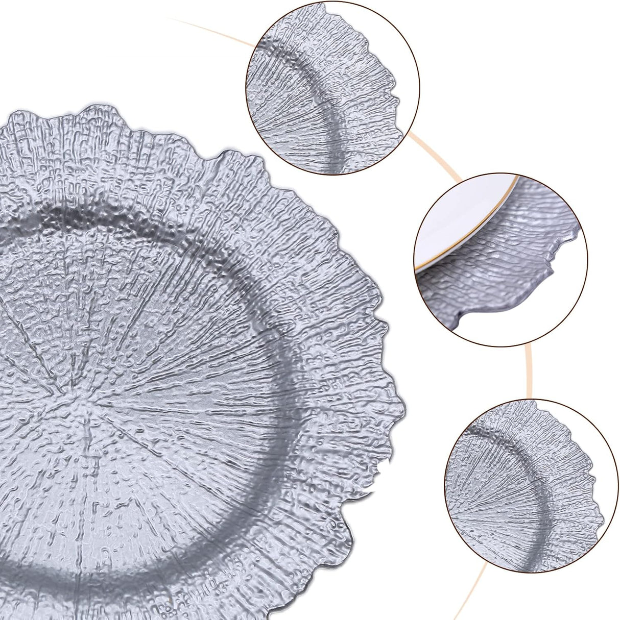 Acrylic Charger Plate 13 Inch Silver Reef