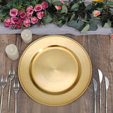 Gold Beaded Acrylic Charger Plates 13"