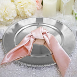 Acrylic Charger Plate 13 Inch Silver Beaded