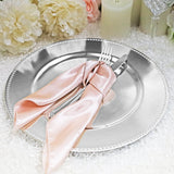 Acrylic Charger Plate 13 Inch Silver Beaded