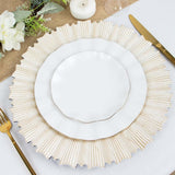 Antique White Sunray Acrylic Charger Plate 13 Inch
