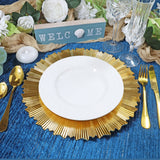 Gold Metallic Sunray Acrylic Charger Plates 13"