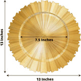 Gold Metallic Sunray Acrylic Charger Plates 13"