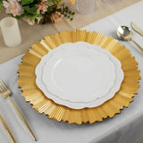 Gold Metallic Sunray Acrylic Charger Plates 13"