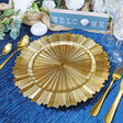 Gold Metallic Sunray Acrylic Charger Plates 13"