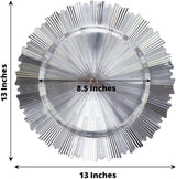 Silver Metallic Sunray Acrylic Charger Plate 13 Inch
